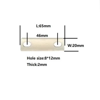 4шт Шинопровод M8 Никел-Мед Конектор 46 мм Разстояние Между дупките с Дебелина 2 мм и Ширина 20 мм За Литиева Батерия 130Ah LiShen LiFePO4