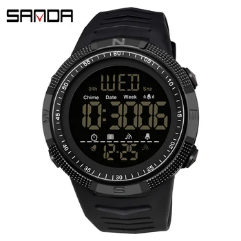 На BIANA Военни спортни часовници мъжки маркови цифров часовник с противоударным led за обратно отброяване Многофункционални електронни часовници