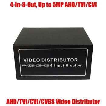 Конектор 4 In, 8 Out AHD TVI CVI BNC Видеораспределитель 4-8CH Видео Сплитер за Аналогова Система, HD Камера за ВИДЕОНАБЛЮДЕНИЕ за Сигурност