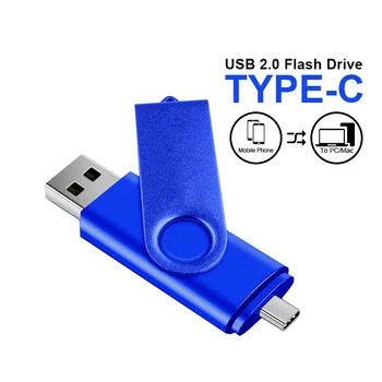 Нов USB 2.0 TYPE C USB Флаш памет OTG Pen Drive 128 GB 64 GB 32 GB USB-устройство 2 в 1 Високоскоростен usb Стик memoria Stick