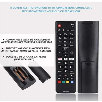 Подмяна на ABS Умно дистанционно за управление на Софтуерна бутон на телевизора английски дистанционно управление AKB75095308 за L LCD телевизор
