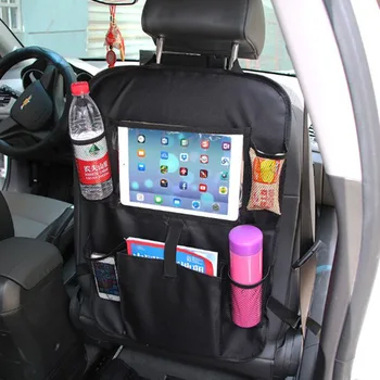 Чанта за съхранение на автомобил с множество джобове, черна чанта на задната седалка на автомобил, подходящ за бебета, държач за безопасно хранене на децата, чанта за съхранение с голям капацитет