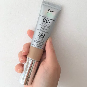 Козметика Коректор за лице CC + Крем SPF50 Пълно покритие Течна основа на средната осветеност За грим, избелваща кожата, но улучшающая в качеството си на
