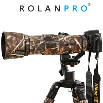 Палто за обектива на камерата ROLANPRO, Камуфляжный Дъждобран, Чанта за Nikon AF-S 200-500 мм F5.6E ED VR, Защитен Калъф за Пистолет, сенник за обектив обектив