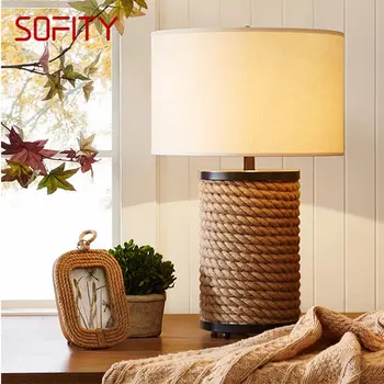 Съвременни настолни лампи SOFITY с затъмняване на LED Креативна веревочная проста нощна настолна лампа за начало декор за Хола спални