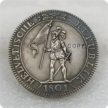 1801 B Швейцария, реплика на сребърна монета на 4 Франкена 