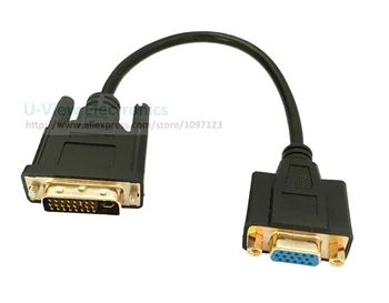 Позлатен Кабел-адаптер DVI 24 + 5 Male-VGA 15Pin за Игри, DVD, Компютри, на HDTV, и проектор/1 бр.