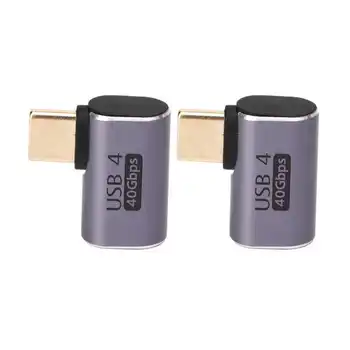 90-Градусов USB адаптер C 40 gbps тип C между мъжете и жените правоъгълен конектор за прехвърляне на