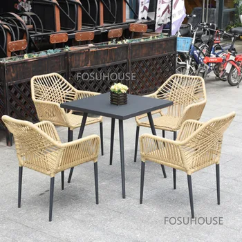Скандинавска градинска мебел, ротанговый стол, Балкон, Лесен вътрешен двор, Маса и стол за почивка, Трехсекционные столове за градина на вила