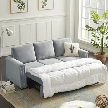 83-инчов разтегателен секционни диван-диван, 3-местен диван ъгъл L-образна форма, разтегателен диван с място за съхранение на вещите за всекидневна апартамент