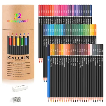KALOUR Lapices 50/75/123 Набор от Цветни Моливи, Маслени Принадлежности За Рисуване С острилка ви За Моливи Студентски Професионална Писалка За Рисуване