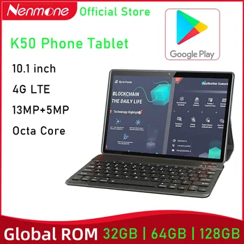2023 Нов Прием на Nenmone K50 4G Android Таблет С 10,1-Инчов Евтин Таблет С 10,1-За Деца от 4 GB оперативна памет, 13 Mp + 5 Mp Метален Корпус GPS Двойна WIFI