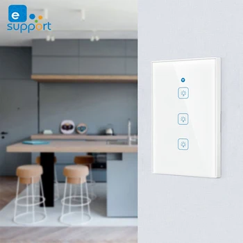 eWLink, САЩ стандарт, WiFi, интелигентен Ключ светлина, Стъклен екран, тъчпад, безжични стенни Ключове, Гласов Контрол От Alexa & google home