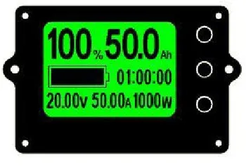 Кулоновметр Индикатор за Нивото на зареждане на БАТЕРИЯТА Такса Дисплей Капацитет на батерията 8-80 В Литиево-Желязо-Фосфатный Измерител на капацитет на БАТЕРИЯТА Тестер