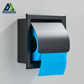 Rozin Водоустойчив Държач за Тоалетна хартия от неръждаема Стомана, монтиран на стената скрит черен Държач за тоалетна хартия за баня, Безплатна Доставка