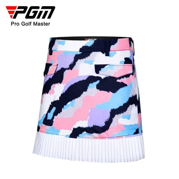 Дамски Летни къса пола PGM Golf, мода водоустойчив плиссированная пола с флорални принтом, пола-полукомбинезон отзад