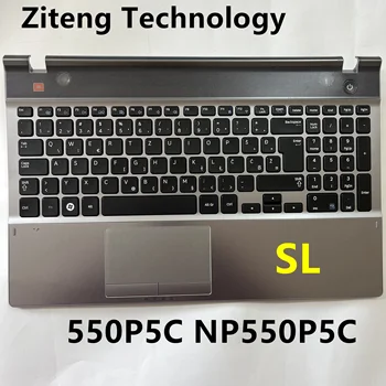 новата клавиатура за лаптоп SL с поставка за ръце със сензорен панел Samsung NP550P5C 550P5C C черупка