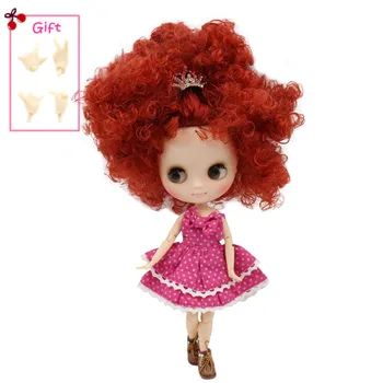 ICY DBS Middie Blyth кукла от серията № QE150 Оранжево-червени къдрава коса Матирано лице 1/8 BJD