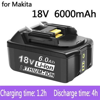 100% Оригинална Акумулаторна Батерия 18V Makita 6.0 Ah За електрически Инструменти 18V Makita с led Литиево-йонна батерия Заместител на LXT BL1860B BL1860 BL1850