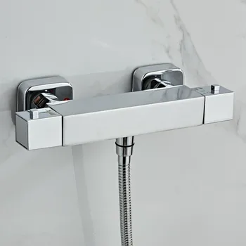 Смесител за вана и душ, контролния клапан за вода, стенен термостатичен вентил, смесител за топла и студена вода, месинг кран за баня