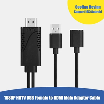 USB-HDMI-съвместим конектор за цифров AV адаптер на 1080P HDTV TV, кабел-кабел, въртящ се кабел