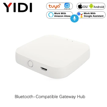 YIDI Sasha WiFi Smart Bluetooth съвместим gateway hub, Smart SIG Mesh, приложение Smart Life, Дистанционно гласов контрол, работа с Алекса Google
