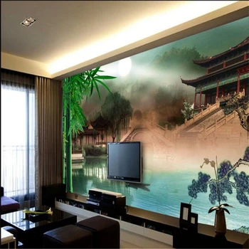 beibehang Големи тапети по поръчка в китайски стил в стил Цзяннань диван за спални ТЕЛЕВИЗИЯ фон papel de parede 3d para sala atacado