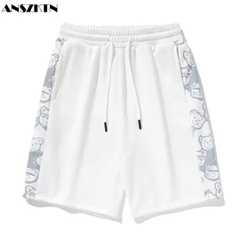 ANSZKTN Big bang нови тенденция на мъжки и дамски спортни къси панталони за почивка от памук в стил мозайка five cent