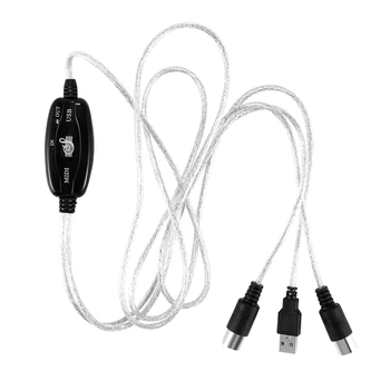 MIDI кабел USB-вход-изход, кабел-адаптер за свързване на КОМПЮТЪР към музикалната клавиатура
