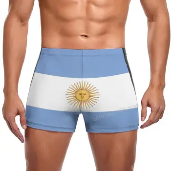 Топене с флага на Аржентина, бързо съхнещи къси панталони за мъже, плажни шорти за плуване, летен подарък