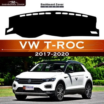 За Volkswagen VW T-Roc 2017-2020 TRoc T Roc Таблото на автомобила, избегающая за осветление на таблото платформа, корица на маса, кожена противоскользящий мат