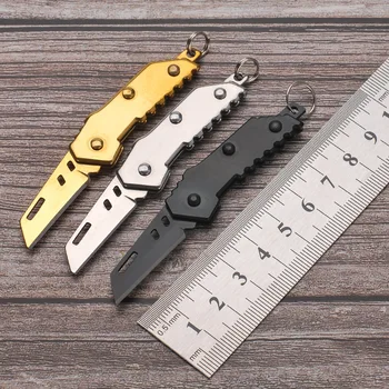 Мини Многофункционален сгъваем нож от неръждаема стомана, джобен инструмент за самозащита, ключодържател, ръчен Нож