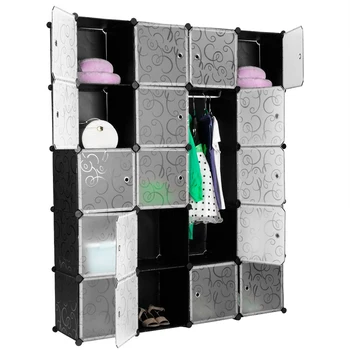 20 мултифункционални кубчета-органайзер, Штабелируемые пластмасови рафтове за съхранение на Кубчета, Модулен Шкаф за дрехи и обувки, Спалня, хол