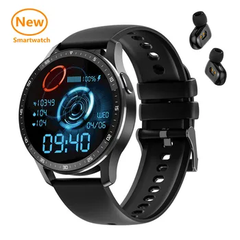 2023 Нови мъжки смарт часовници TWS Bluetooth слушалка 2 В 1 Iwatch Рецептори, слушалки IP67, водоустойчива Спортна фитнес тракер, сърдечен ритъм