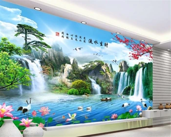 beibehang рисувани стенни тапети от папие-маше, 3d Потребителски 3d красиви тапети с текучим природа за хола Рисувани Стенни 3d
