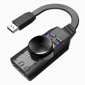 На 7.1-канална външна USB звукова карта за компютърни игри PUBG, външна аудиокарта, 3,5 мм USB адаптер, щепсела и да играе, PC, лаптоп