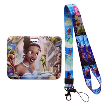 Странично женски титуляр за бейджа Disney Princess Жаба с хладен каишка за верига, ключове, карта за самоличност, ключ от машини за мъже и жени