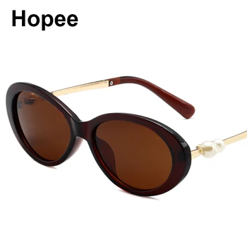 Моден Тренд Овални Супени Малки Слънчеви Очила 2022 Женски Мъжки Маркови Дизайнерски Перлени Бижута Дамски Слънчеви Очила Очила За Пътуване