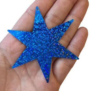 Тегло 500 г (850шт) Голям от 70 мм и голям размер 7 см Лазерно Украса във формата на Звезда САМ Холограма Шестоъгълен Звезда SequinsS0001E