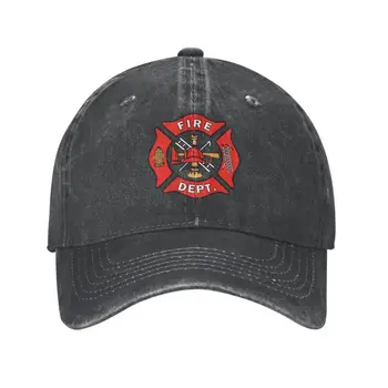 Персонални бейзболна шапка с логото на пожарната на от памук, за мъже и жени, регулируем шапка за баща пожарникар, спасител, градинска