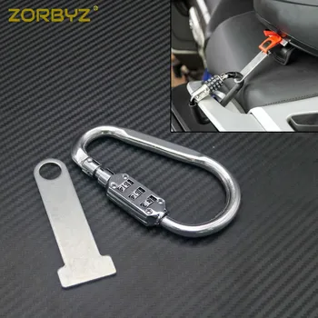 ZORBYZ мотоциклет сребрист метален Заключване за каска с Т-образен стълб за Honda, Kawasaki, Yamaha, Dirt Bike