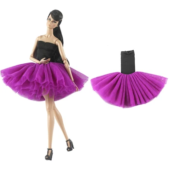 NK Най-новото куклено рокля Кратко лилава балетное обличам Дрехи ръчна изработка Модерен украшение за Барби Аксесоари за Кукла най-Добрите детски играчки за момичета