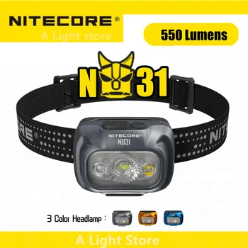 Налобный фенер NITECORE NU31, метален налобный фенер за джогинг, налобный лампа за къмпинг, прожектор, мощен фенер, налобный фенер за риболов
