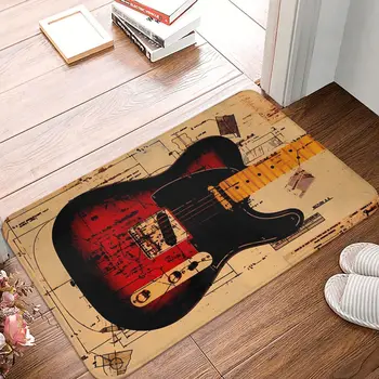 Нескользящий килим за китара Telecaster, подложка за спални, кухненски мат, добре дошли украса, мат