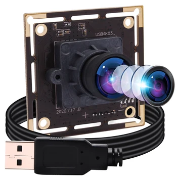 Широка уеб камера ELP 4K 3840x2160 IMX415-USB модул камера за Windows / Linux / Mac/настолен компютър PC, лаптоп