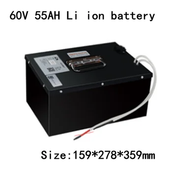 Водоустойчива литиева батерия E Car 60v 55ah, батерия за три колела мотор, литиево-желязо-фосфатная батерия с голям капацитет