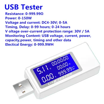 KWS-1705A USB мини тестер за Ток Напрежение на Цифров детектор за Мобилна Мощност USB Зарядно Устройство Тестер метър LCD цифров