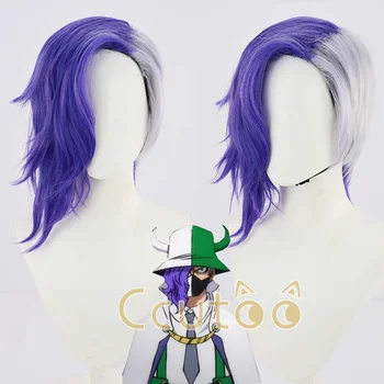 ccutoo аниме Cosplay перука СТРАНИЦА на ЕДНА Перука Огнеупорни лилаво кратък къдрава синтетични перука Страница на един
