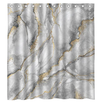 Мрамор със златни ивици от Естествен текстурный фон за дизайна Водоустойчива душ завеса за душ от Ho Me Pipi с куки