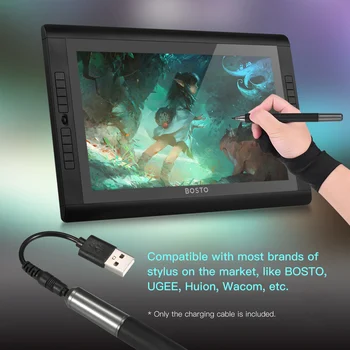 Стилус BOSTO Кабел Кабел USB Зарядно Устройство за 12 см за BOSTO/UGEE/Huion/Wacom Графичен Таблет За Рисуване Акумулаторна Дръжка